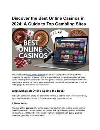 Discover the Best Online Casinos in 2024_ A Guide to Top Gambling Sites