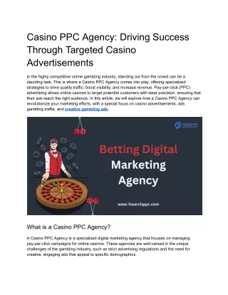 Casino PPC Agency_ Driving Success Through Targeted Casino Advertisements