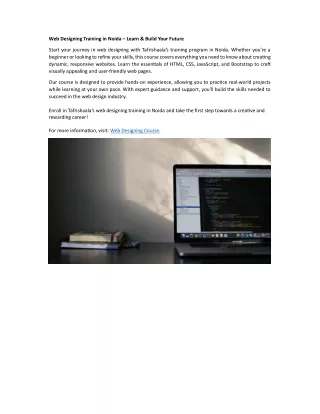 Web Designing Training in Noida – Learn & Build Your Future
