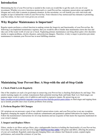 Maintain the Value of Your Prevost Bus: Tips for Regular Maintenance