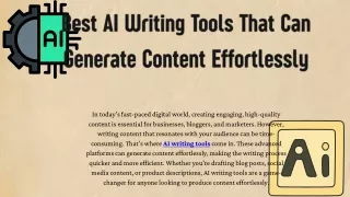 Best AI Writing Tools That Can Generate Content Effortlessly
