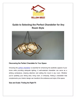 Guide to Selecting the Perfect Chandelier for Any Room Style@