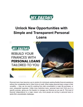 Simple and Fast Personal Loans for All Your Needs