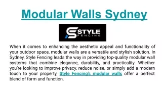 Modular Walls Sydney