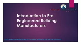 Pre Engineered Building Manufacturers PPT