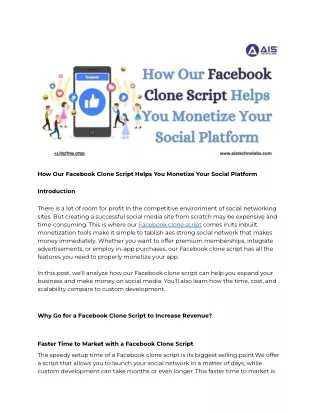 How Our Facebook Clone Script Helps You Monetize Your Social Platform