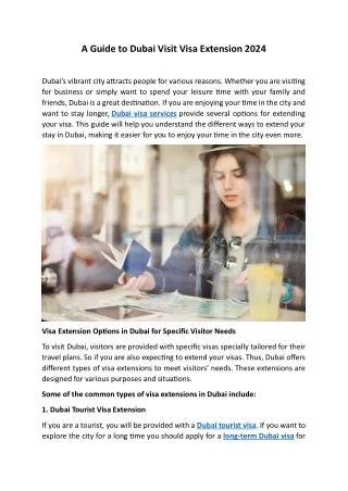 A Guide to Dubai Visit Visa Extension 2024