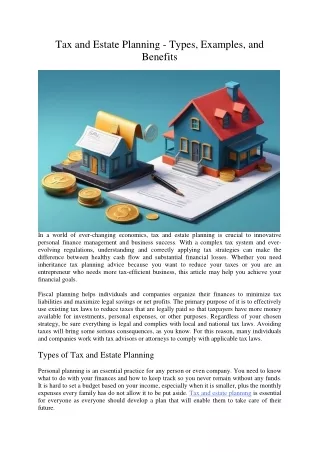 Tax and Estate Planning - Types, Examples, and Benefits