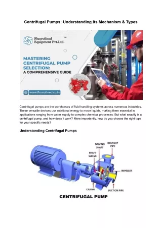 Centrifugal Pumps_ Understanding Its Mechanism & Types