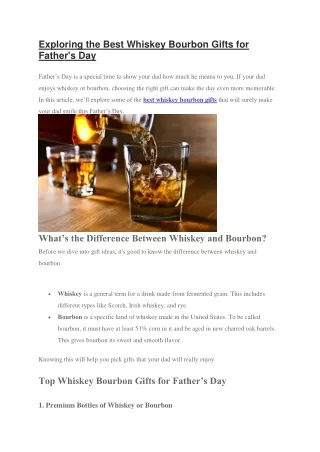 Exploring the Best Whiskey Bourbon Gifts for Father's Day