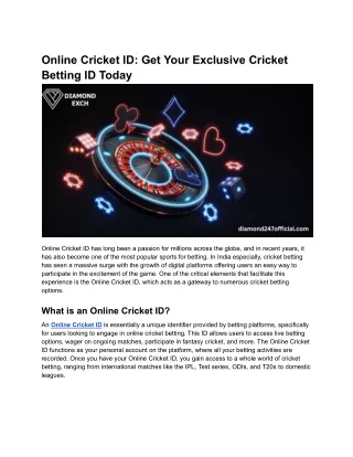 Online Cricket ID_ Get Your Exclusive Cricket Betting ID Today