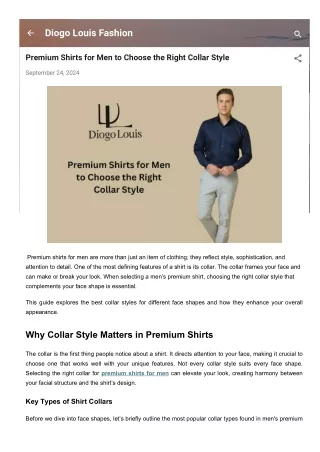 Premium Shirts for Men to Choose the Right Collar Style