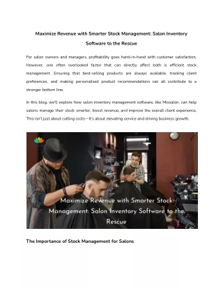 Maximize Revenue with Smarter Stock Management_ Salon Inventory Software to the Rescue