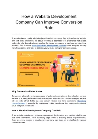 How a Top Website Development Company Can Improve Conversion Rates