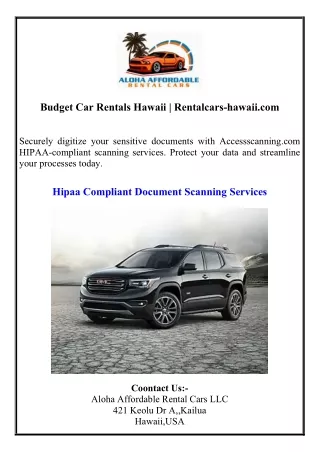 Budget Car Rentals Hawaii  Rentalcars-hawaii.com