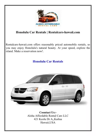 Honolulu Car Rentals Rentalcars-hawaii.com