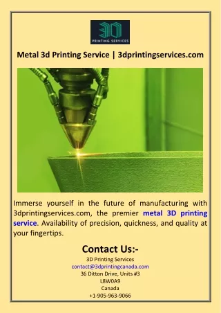 Metal 3d Printing Service  3dprintingservices.com