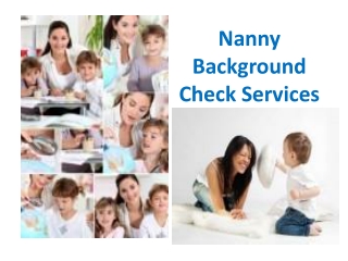 Nanny Background Check Services