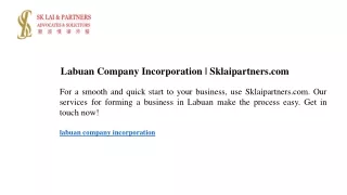 Labuan Company Incorporation Sklaipartners.com