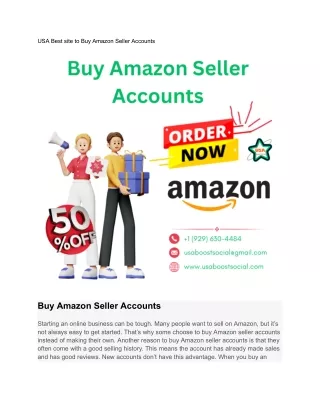 USA Best site to Buy Amazon Seller Accounts