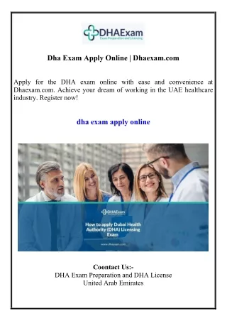 Dha Exam Apply Online Dhaexam.com