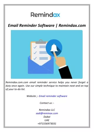 Email Reminder Software  Remindax.com