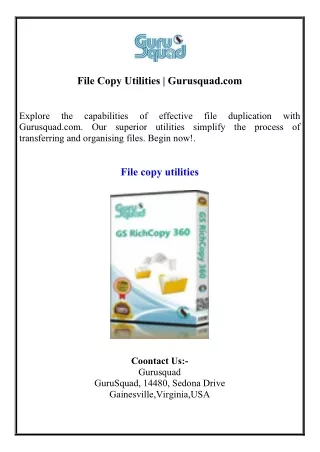 File Copy Utilities  Gurusquad.com