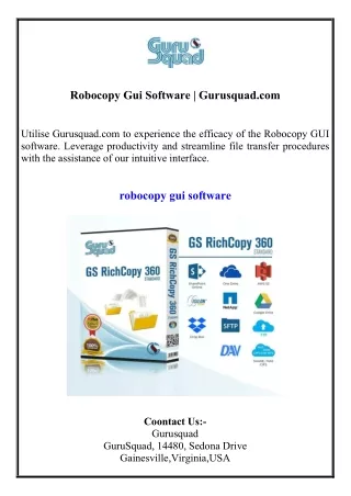 Robocopy Gui Software Gurusquad.com