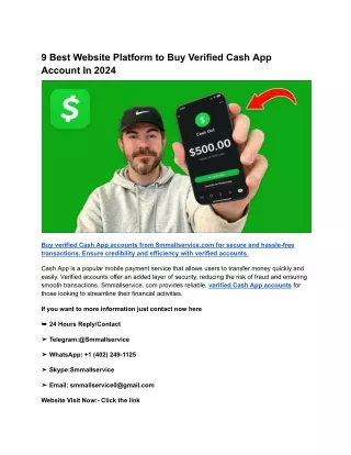 9 Best Website Platform to Buy Verified Cash App Account In 2024