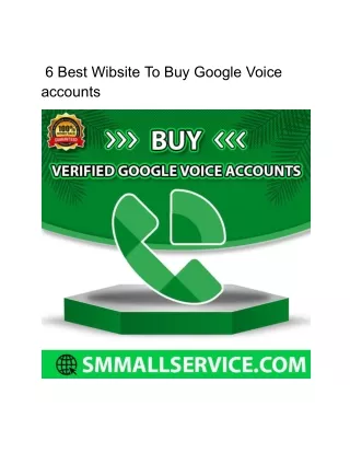 6 Best Wibsite To Buy Google Voice accounts