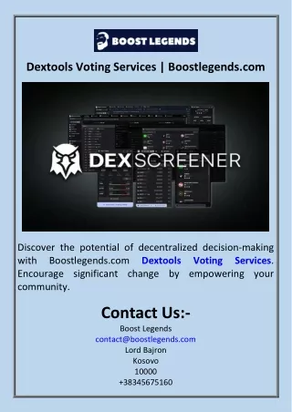 Dextools Voting Services  Boostlegends.com