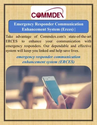 Emergency Responder Communication Enhancement System (Erces)   Commdex.com