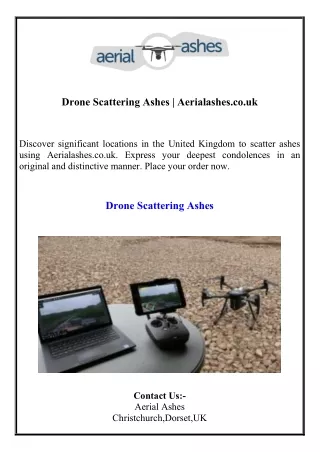 Drone Scattering Ashes  Aerialashes.co.uk