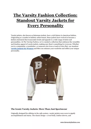 The Varsity Fashion Collection_ Standout Varsity Jackets for Every Personality