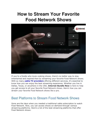 How to Stream Your Favorite Food Network Shows