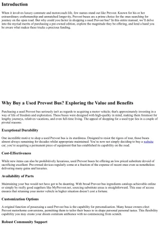 Why Buy a Used Prevost Bus? Exploring the Value and Benefits