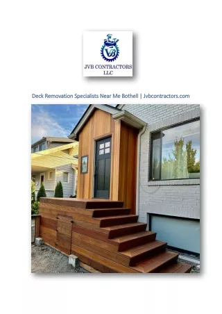 Deck Removation Specialists Near Me Bothell | Jvbcontractors.com