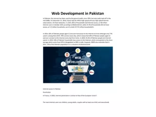 Web Development Services in Pakistan