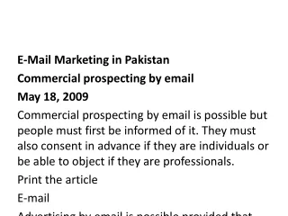 E-mail Marketing Services in Pakistan