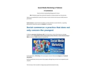 Social Media Marketing in Pakistan