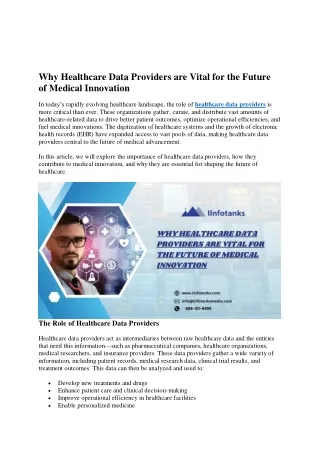 Why Healthcare Data Providers are Vital for the Future of Medical Innovation (1)