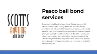 Fast and Reliable Pasco Bail Bond Services for Quick Release