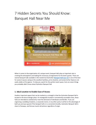 7 Hidden Secrets You Should Know Banquet Hall Near Me