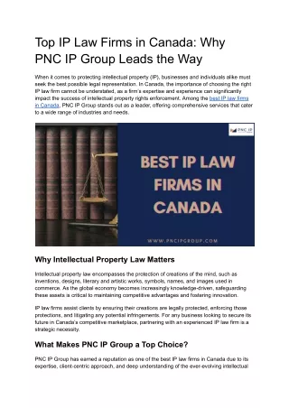 Best ip law firms in canada