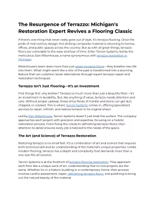 The Resurgence of Terrazzo_ Michigan's Restoration Expert Revives a Flooring Classic