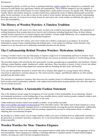 Wooden Watches: A Perfect Blend of Style and Sustainability