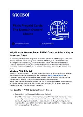 Why Domain Owners Prefer PKNIC Cards: A Seller’s Key to Increased Sales