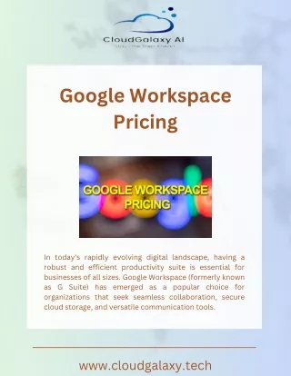 Affordable and Flexible Google Workspace Pricing Plans