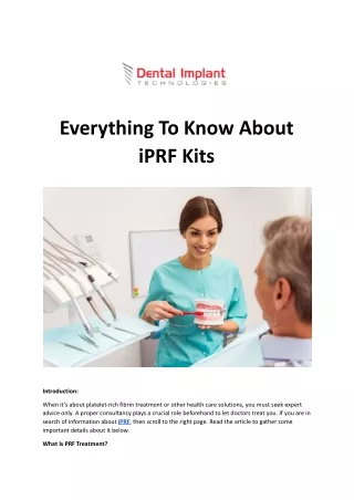 Everything To Know About iPRF Kits