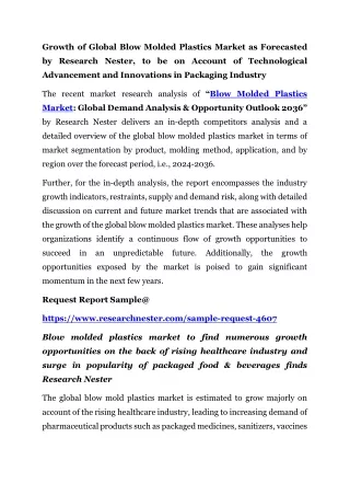 Blow Molded Plastics Market
